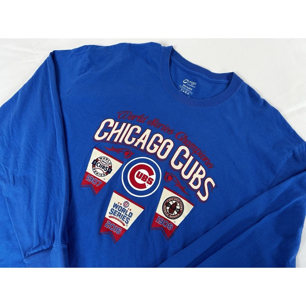 Port & Company Chicago Cubs World Series Champions Long Sleeve Shirt Men's XL